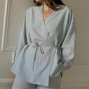 Cos Wrap Top Light Mint Size 6